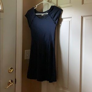 Juniors blue dress with lace detail